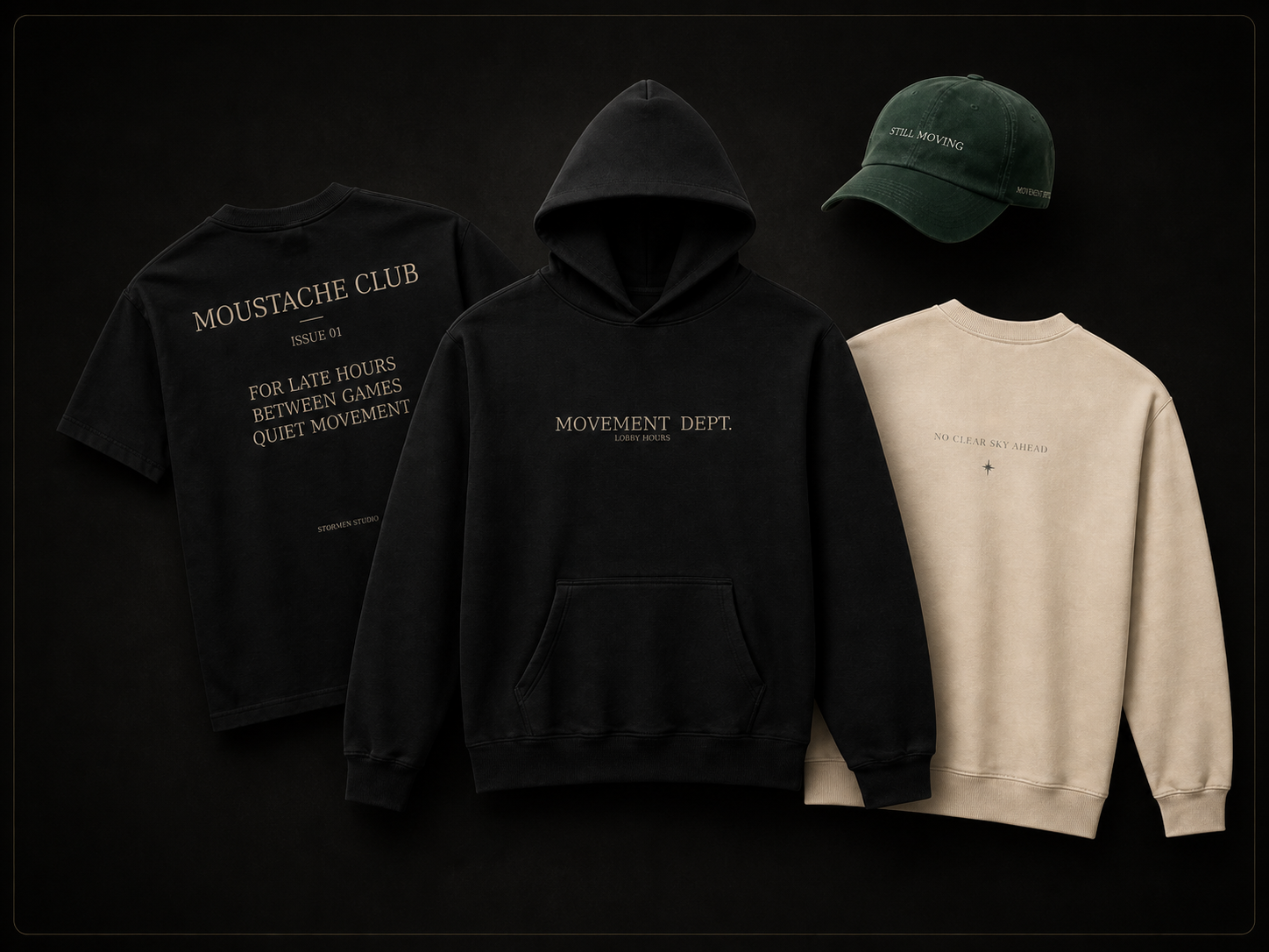 Stormen wearing the Movement Dept. Hoodie and Still Moving Dad Hat